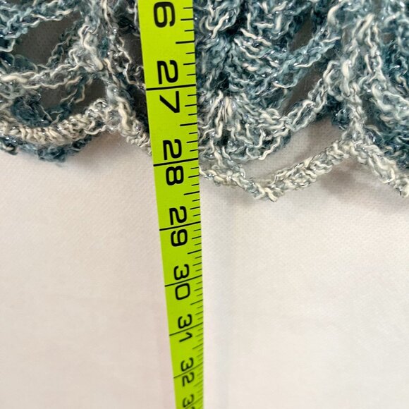 NEW K&Co Ombre Metallic Open Knit Scarf Fairy Artsy Art to Wear Boho Blue Pink - Picture 5 of 5